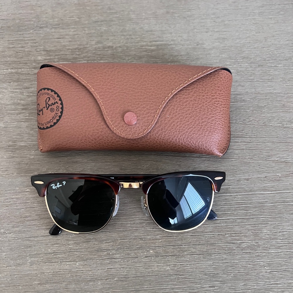 Ray-Ban Brown Leather Sunglasses Case
